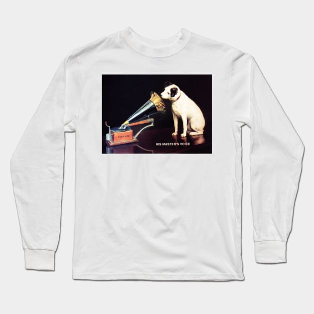 RCA VICTOR HIS MASTERS VOICE by Francis Barraud Vintage Advertisement Long Sleeve T-Shirt by vintageposters